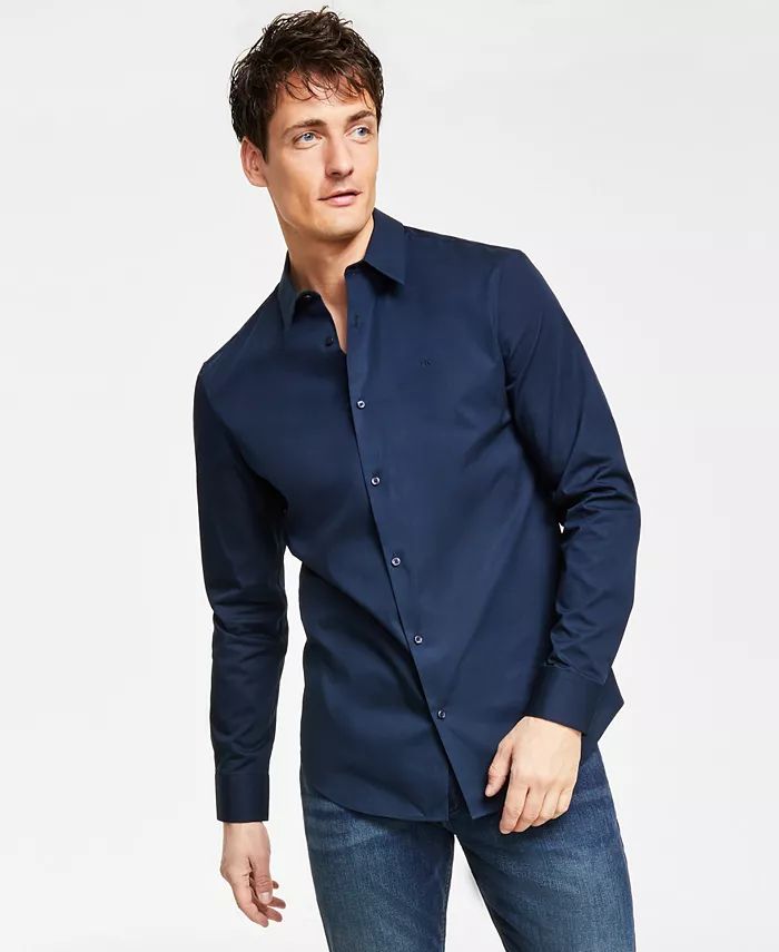 Men’s Slim-Fit Refined Button-Down Shirt | Macy's