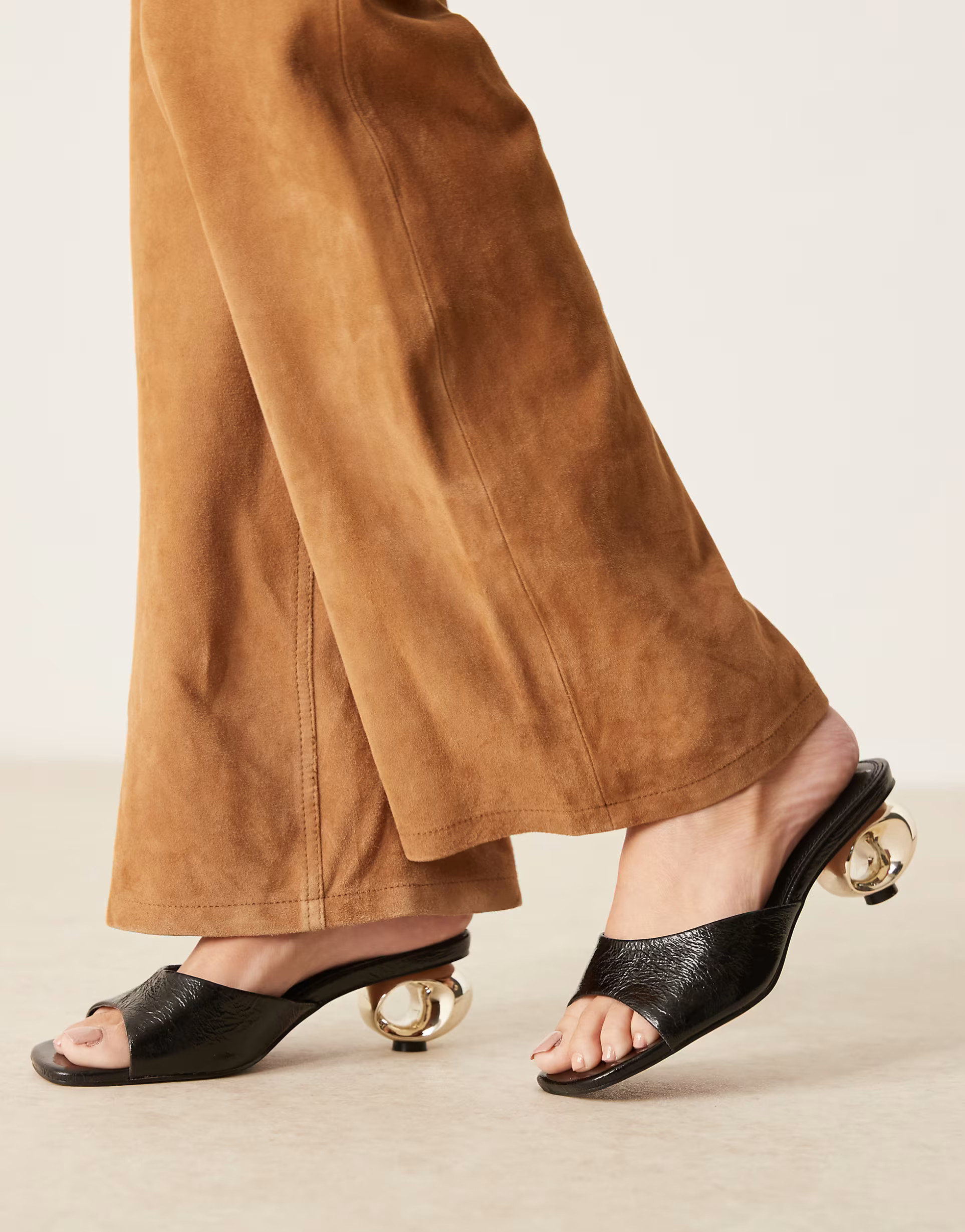 ASOS DESIGN Holbrook metal heel detail heeled mules in black | ASOS | ASOS (Global)