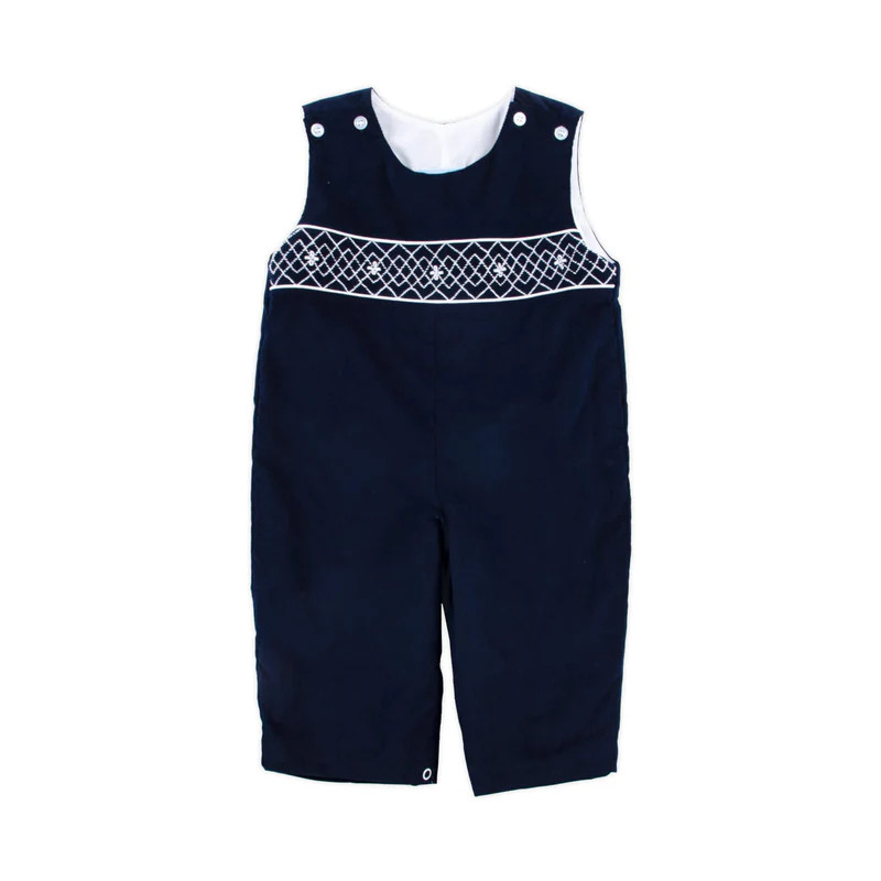 Navy Corduroy Smocked Longall | Classic Whimsy