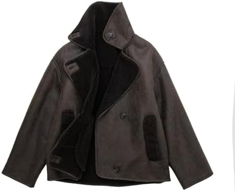 Women's Vintage Acubi Fleece Coat Y2k Fairy Grunge Leather Outdoor Overcoat Dark Academia Jacket ... | Amazon (US)