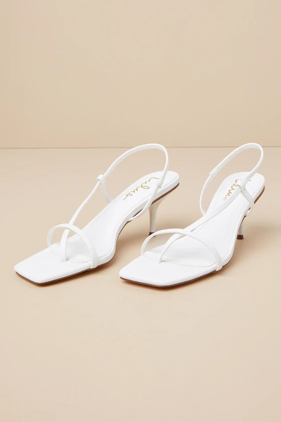 Toinette White Strappy Slingback High Heel Sandals | Lulus