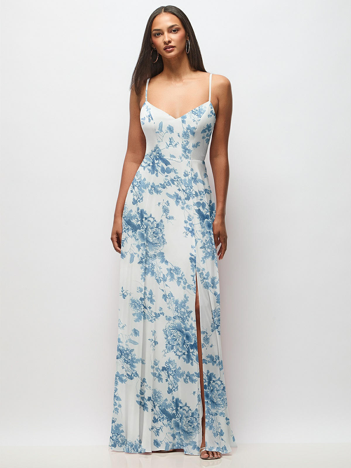 Tie-Back Cutout Maxi Dress with Front Slit | The Dessy Group