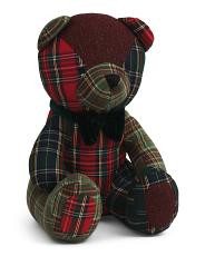 Heritage Teddy Bear Plaid Pillow, Polyester | TJ Maxx