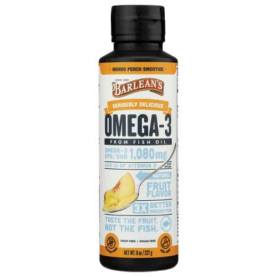 Barlean's Omega-3 - Mango Peach Smoothie 8oz Liquid | Target