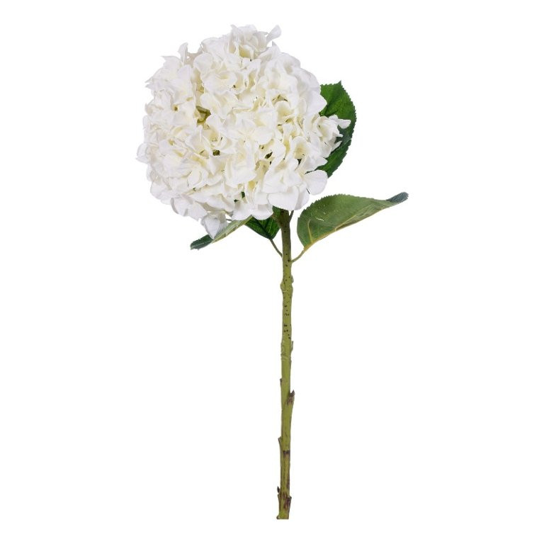 Vickerman 30" White Large Artificial Hydrangea with leaves on Stem. | Walmart (US)