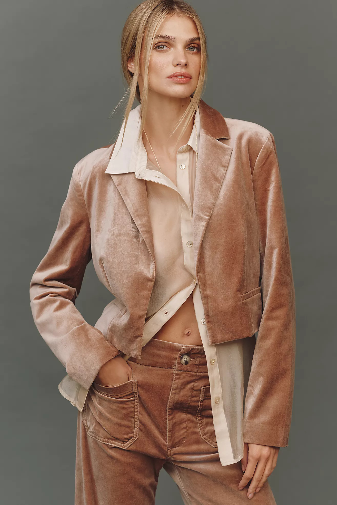 Maeve Cropped Tuxedo Blazer | Anthropologie (US)