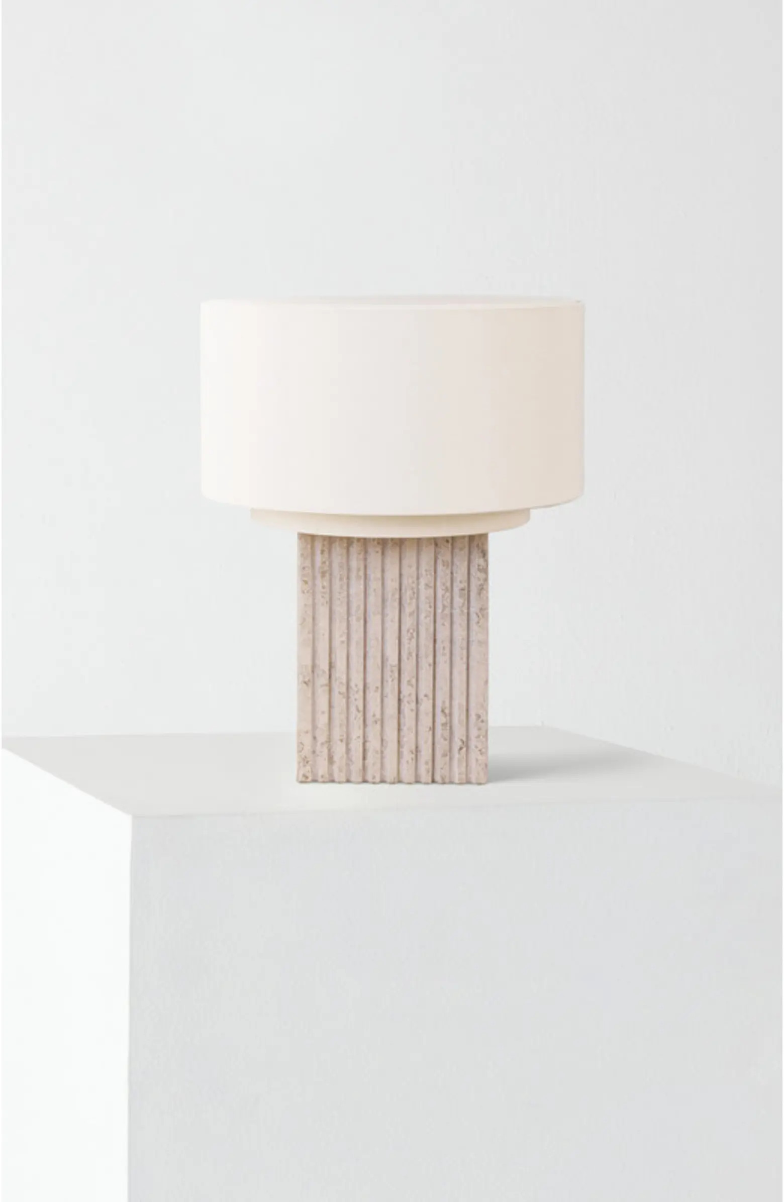 Brightech Atticus 15" Modern LED Natural Limestone Table Lamp with Cotton Fabric Shade | Nordstro... | Nordstrom