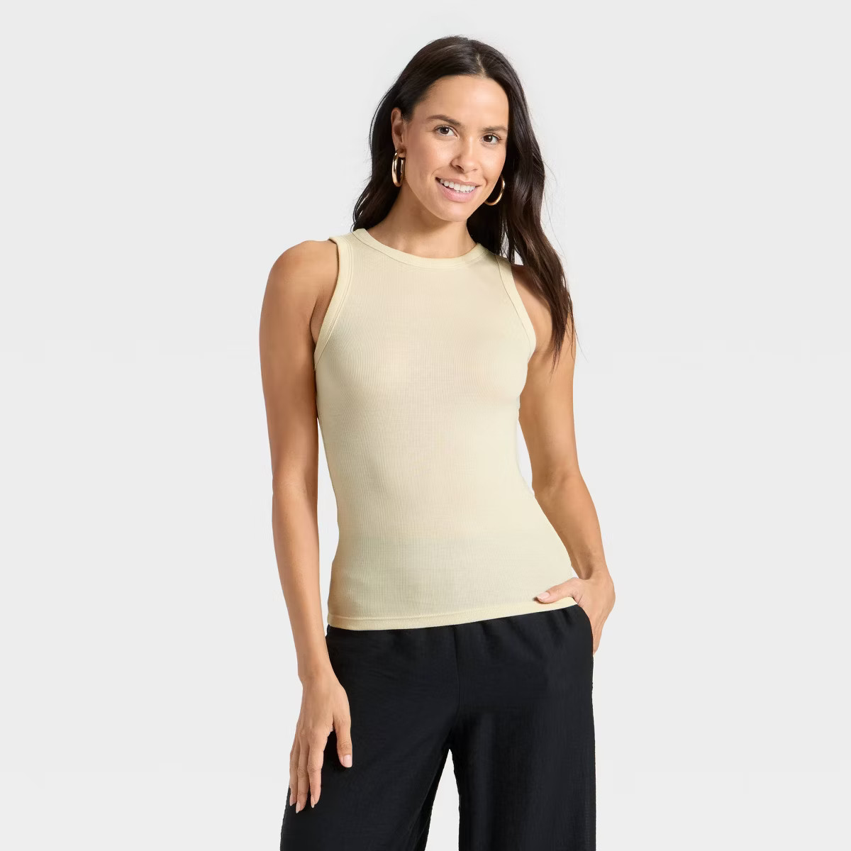 Women's Slim Fit Ribbed Tank Top - A New Day™ | Target