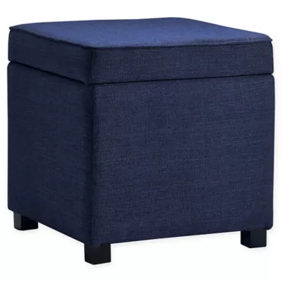 Morgan Storage Cube Ottoman in Navy/Blue | Bed Bath & Beyond