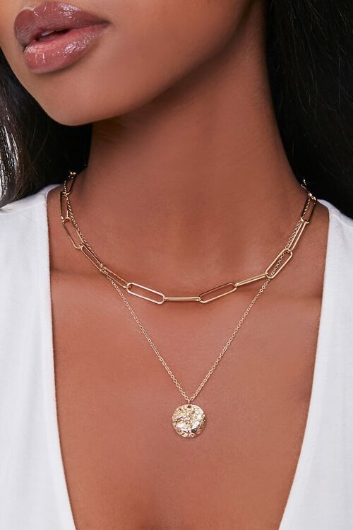 Disc Pendant Layered Necklace | Forever 21 (US)