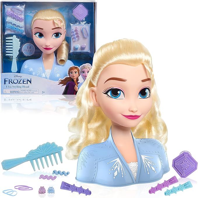 Disney Frozen 2 Elsa Styling Head, 14-Pieces Include Wear and Share Accessories, Blonde, Hair Sty... | Amazon (US)