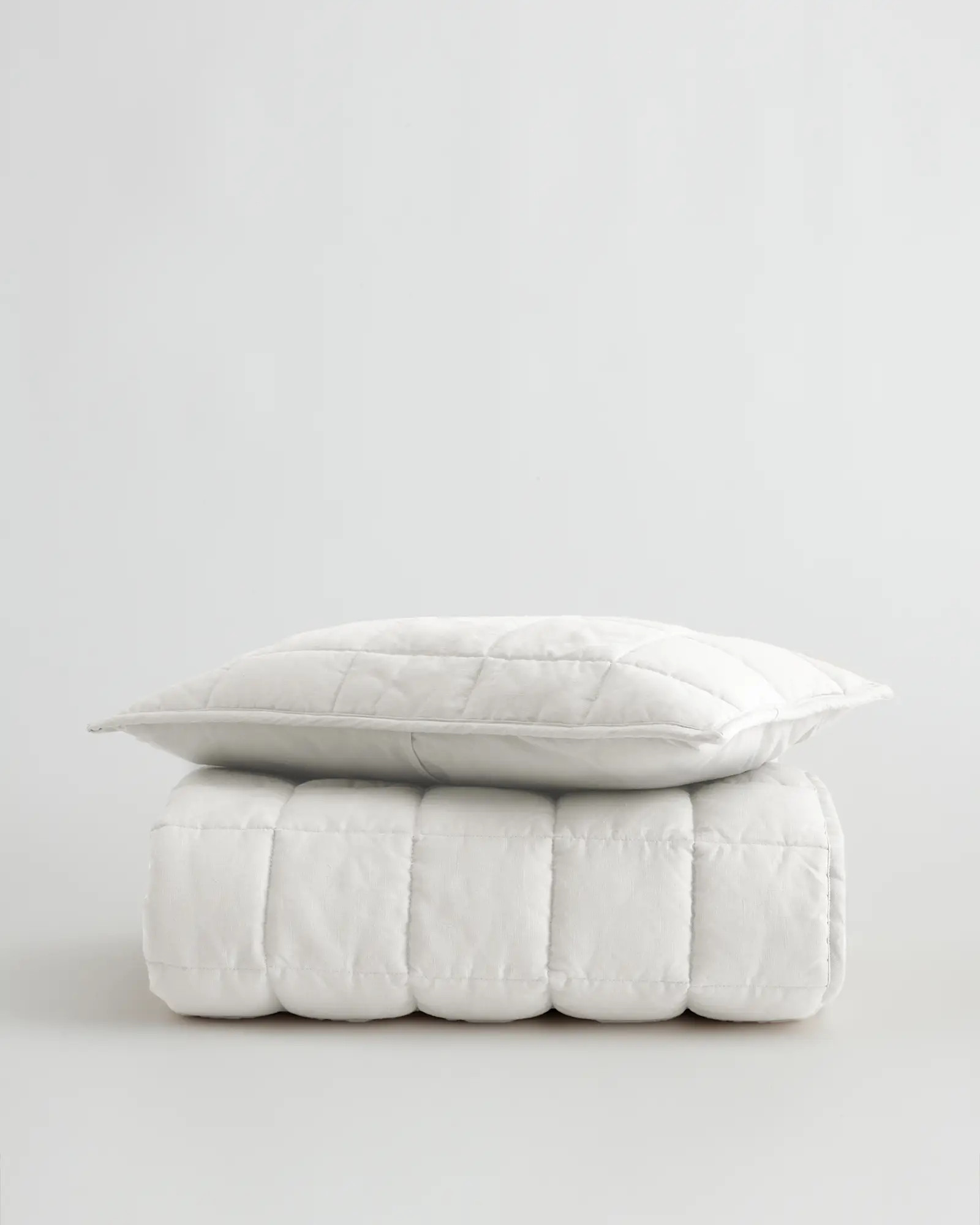 European Linen Toddler Quilt & Sham Set in White | Quince
