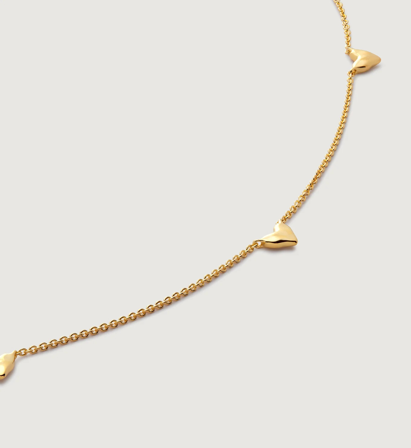 Heart Station Chain Necklace Adjustable 41-46cm/16-18' | Monica Vinader (Global)