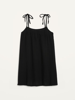 Sleeveless Cotton-Crepe Swim Cover-Up for Women | Old Navy (US)