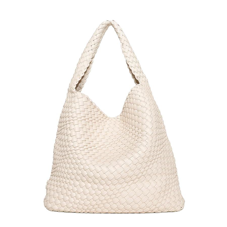 Woven Bag Purses and Handbags for Women, PU Leather Shoulder Bags Top-Handle Bags With Purses | Amazon (US)