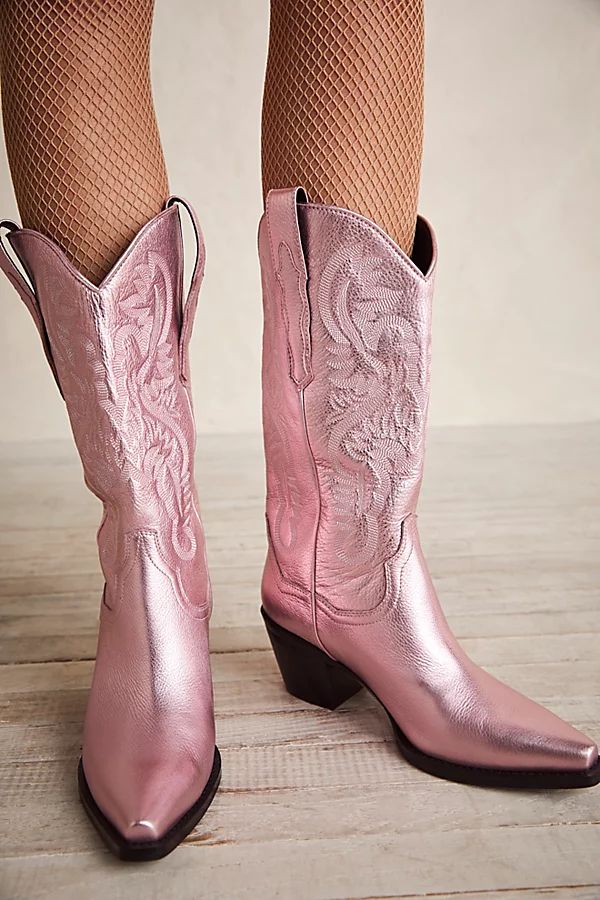Dagget Western Boots by Jeffrey Campbell at Free People, Light Pink Metallic, US 10 | Free People (Global - UK&FR Excluded)