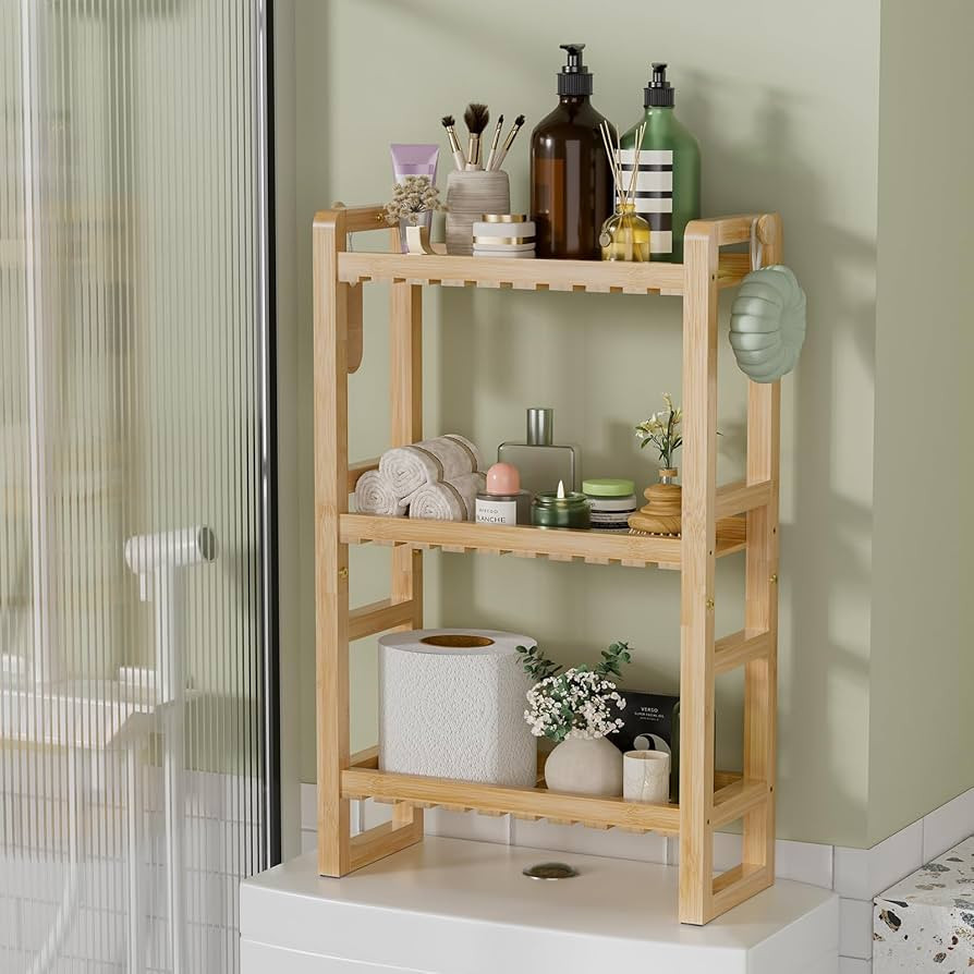 AmazerBath Bamboo Over The Toilet Storage Shelf - 3-Tier Bathroom Organizers and Storage Shelves,... | Amazon (US)