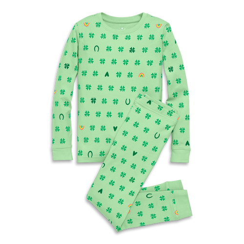 Primary Kids Organic Pj Set In Good Luck Charms in Pear Good Luck Charms at Nordstrom, Size 4 | Nordstrom