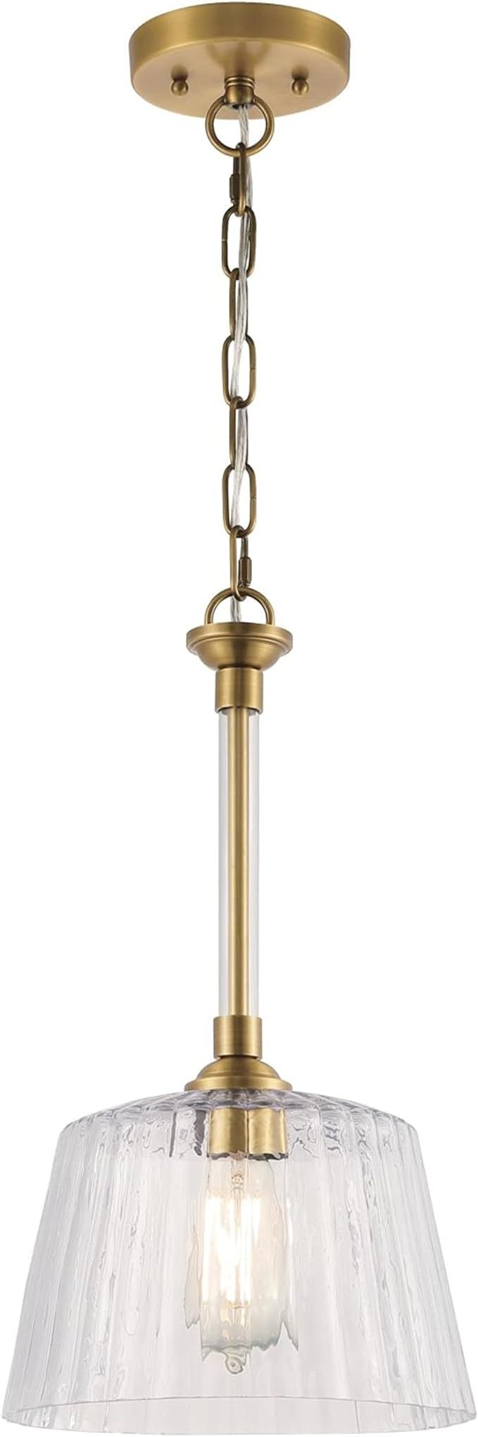 Westinghouse Lighting 6130200 Aggie Transitional One Light Indoor Pendant, Brushed Brass Finish, ... | Amazon (US)