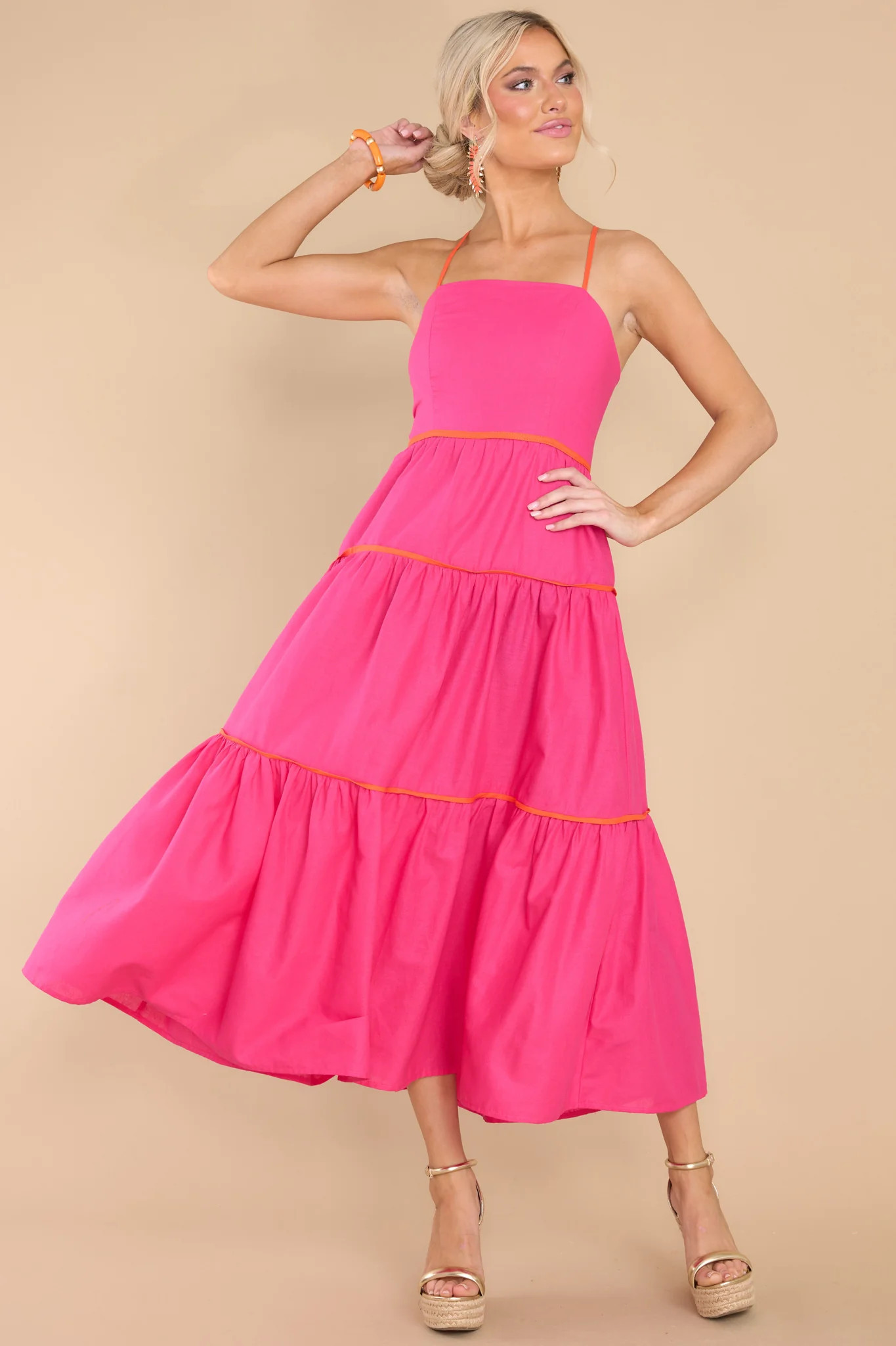 Can't Be Replaced Fuchsia Dress | Red Dress 