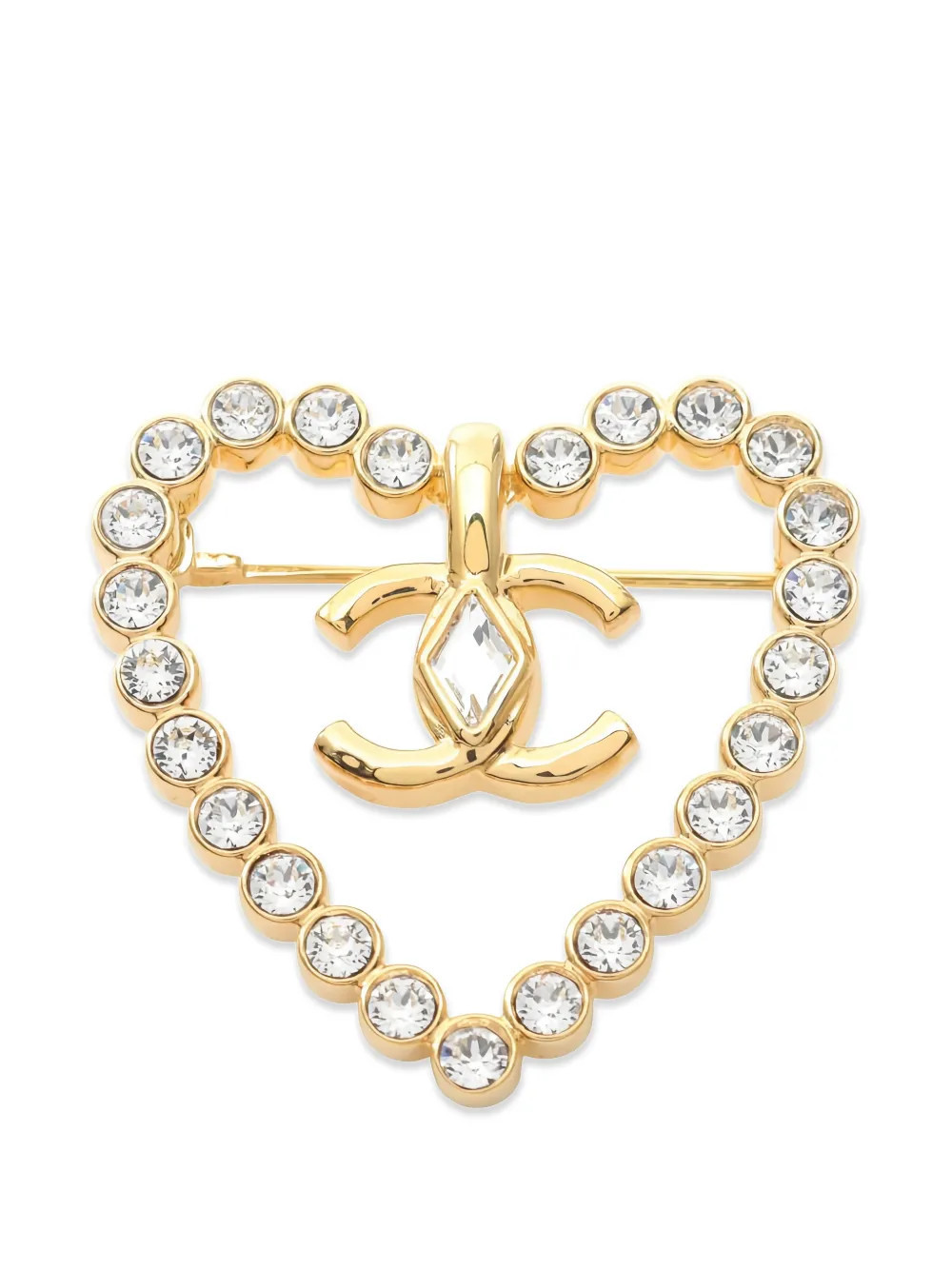 CHANEL Pre-Owned 1986-1988 heart brooch - Gold | Farfetch Global