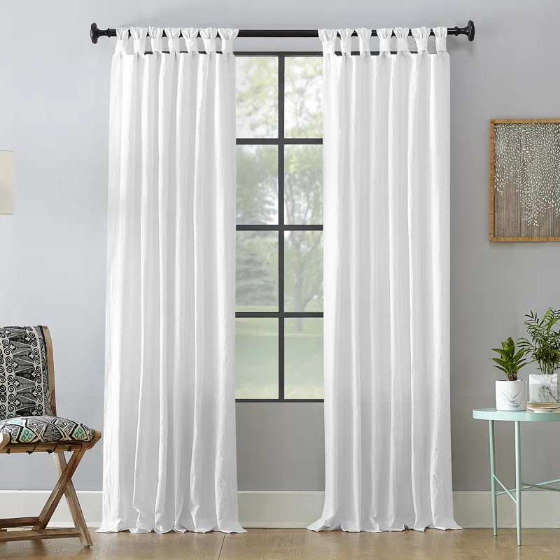 Archaeo Sarro Washed Cotton Semi-Sheer Tab Top Curtain Panel | Wayfair North America