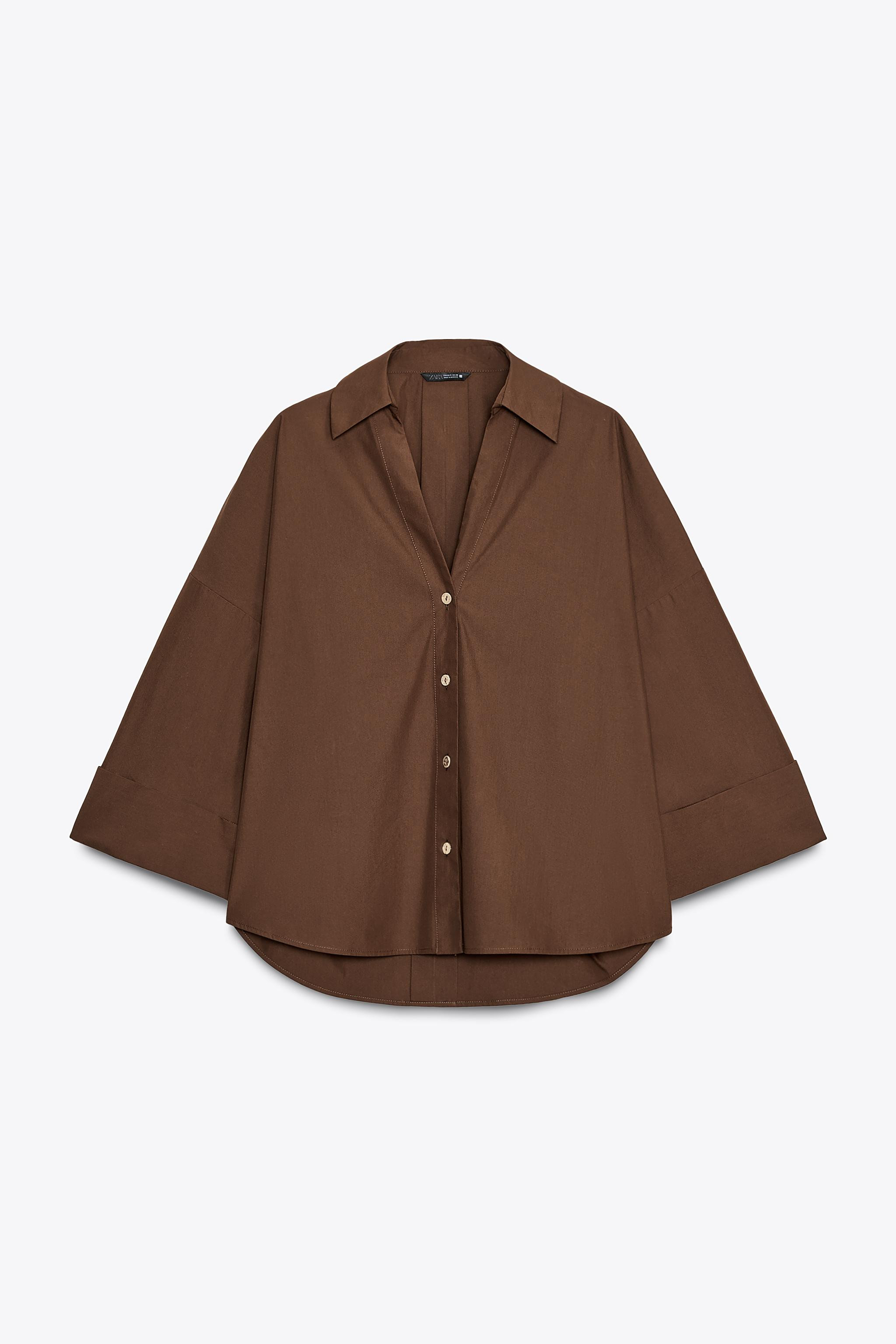 WIDE-SLEEVE POPLIN SHIRT | Zara US