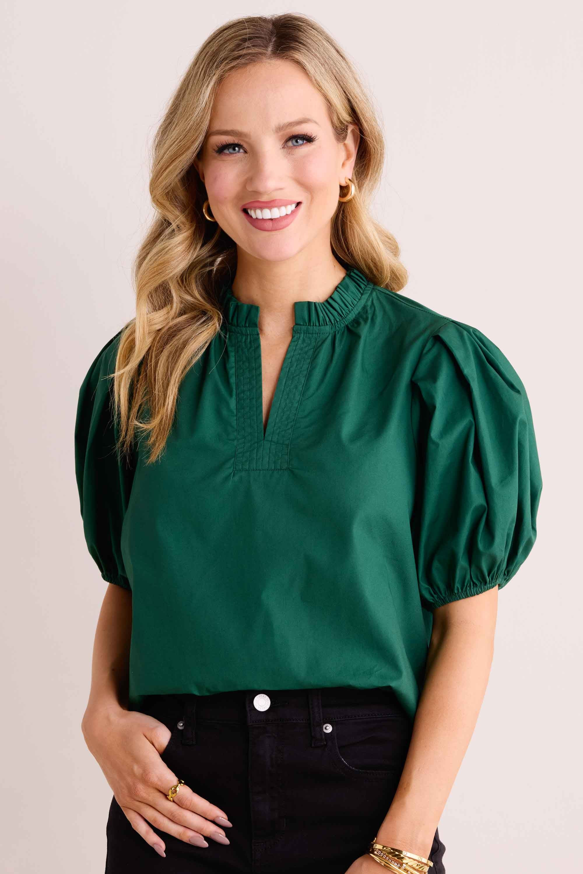 Georgina Top- Dark Green | Avara