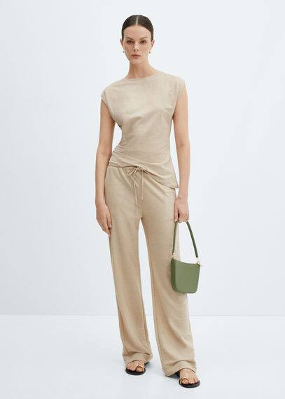 Knit asymmetric top -  Women | Mango United Kingdom | MANGO (UK)