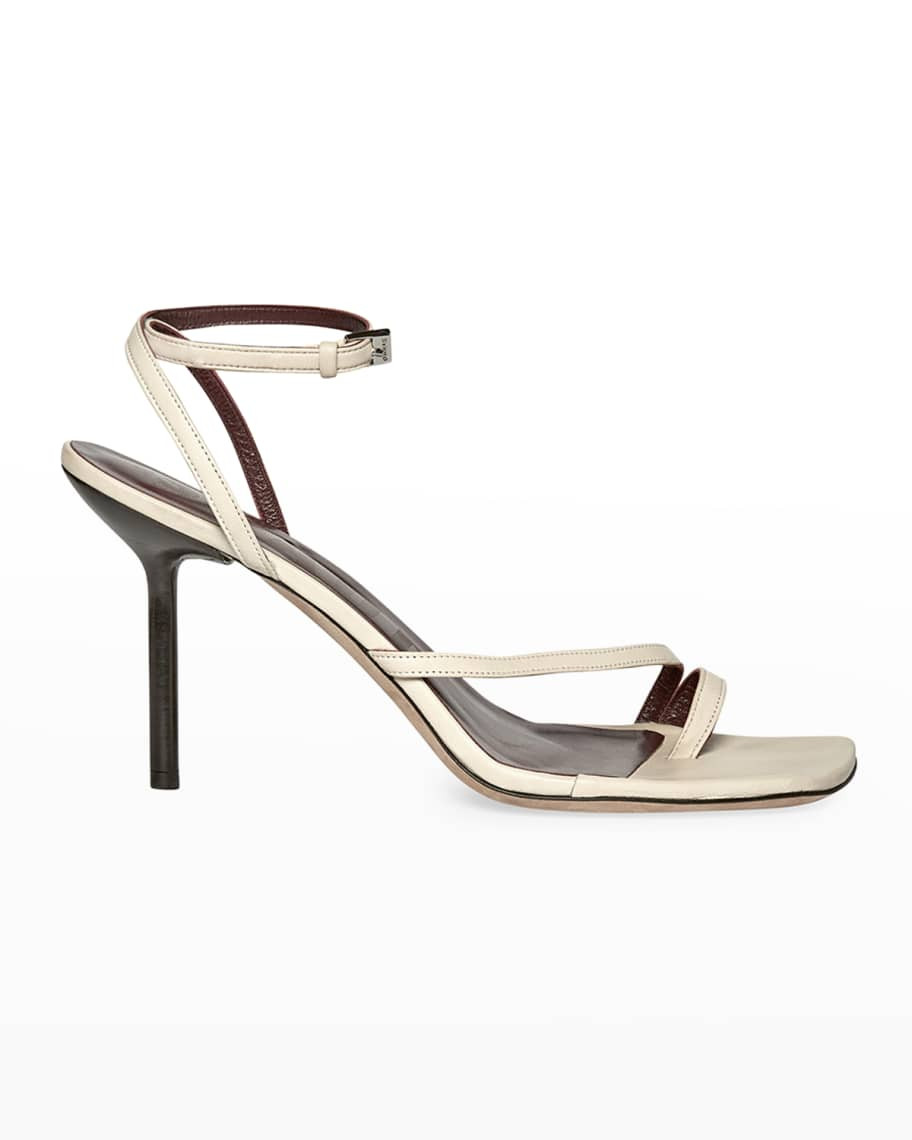 Staud Mona Ankle-Strap Leather Stiletto Sandals | Neiman Marcus