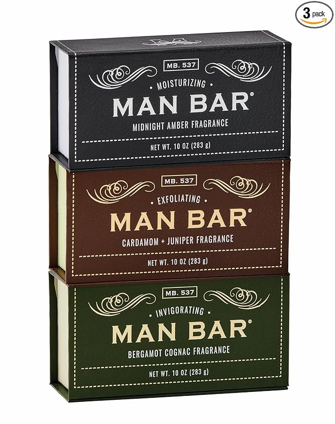 San Francisco Soap Company Man Bar 3-Piece Gift Set featuring all new scents: Midnight Amber, Car... | Amazon (US)