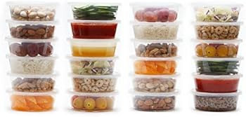 8 oz Plastic Containers with Lids (50 sets) - Food Storage Containers Great for Slime, Party Supp... | Amazon (US)