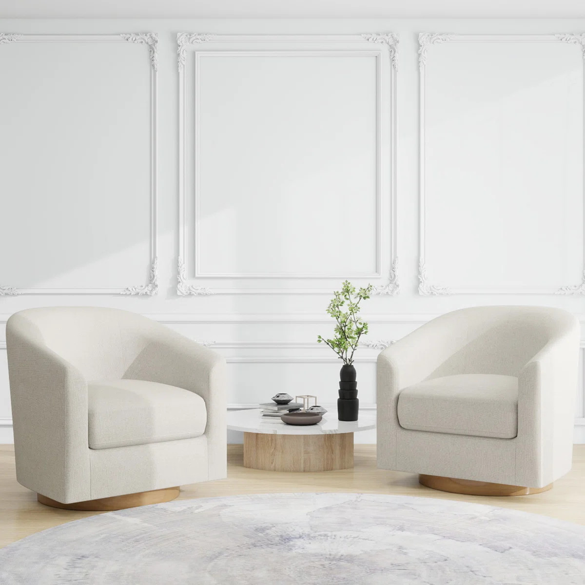 Red Barrel Studio Upholstered Swivel Barrel Chair | Wayfair North America