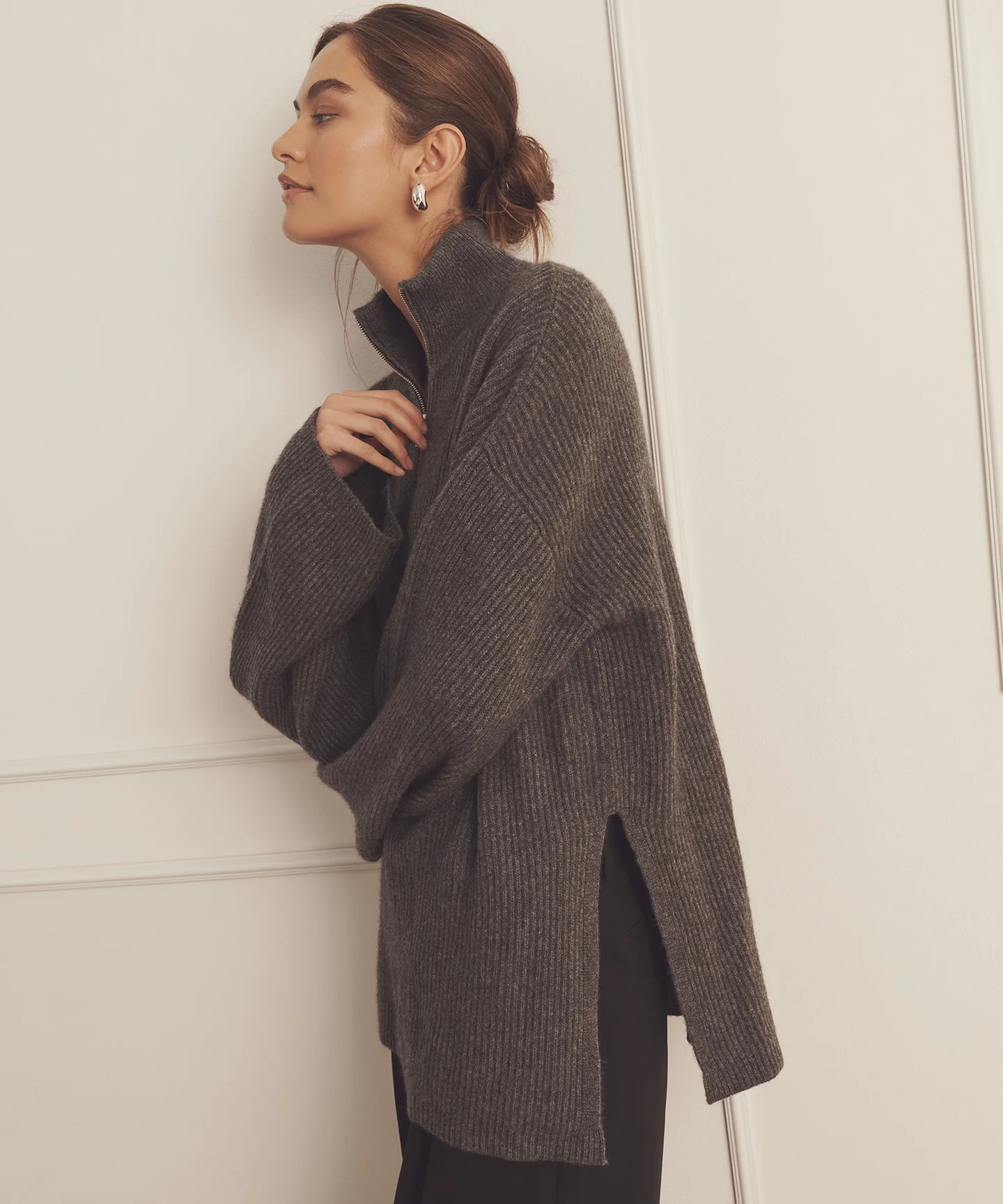 Luxe Cashmere Fisherman Quarter Zip Tunic | NAADAM