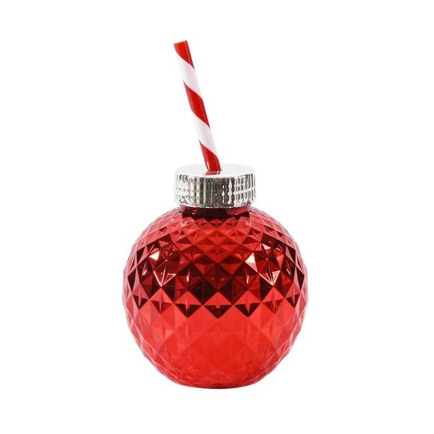 Holiday Time 20-Ounce Plastic Ornament Sipper- Red | Walmart (US)