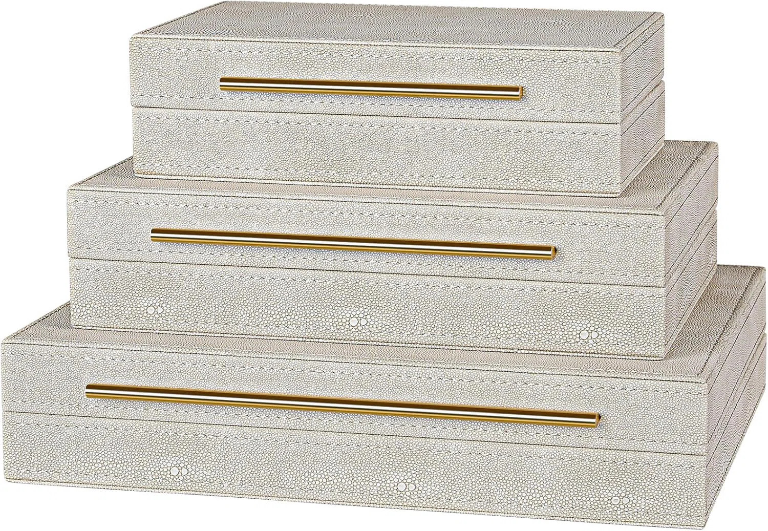 3-piece Ivory Shagreen Decorative Box Set | Wayfair North America