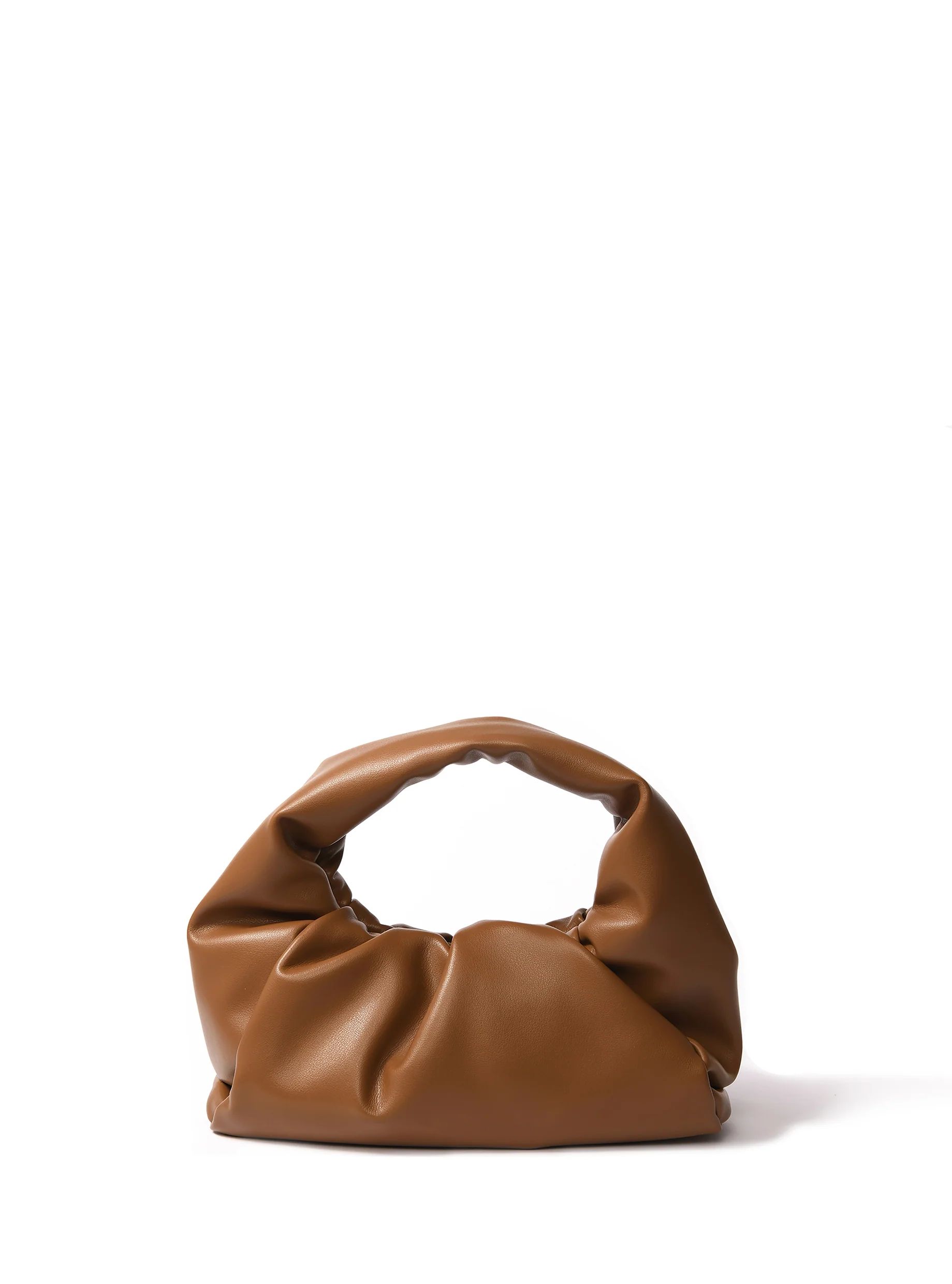 Marshmallow Croissant Bag in Soft Leather, Caramel | Bob Ore Blue Collection