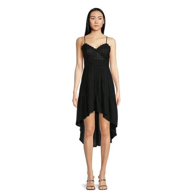 No Boundaries Juniors' High Low Crochet Dress, Sizes XS-XXXL | Walmart (US)