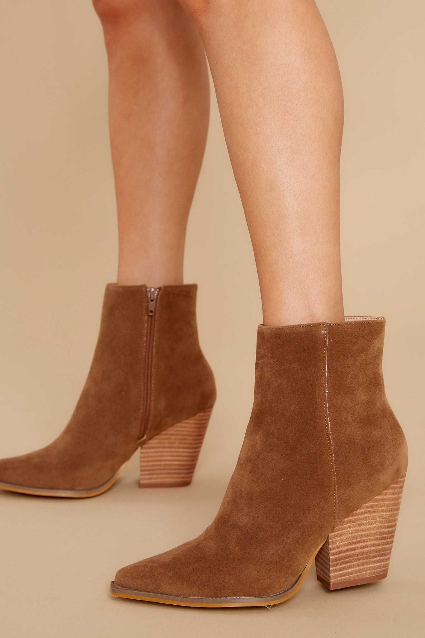 Gentle Persuasion Brown Ankle Booties | Red Dress 