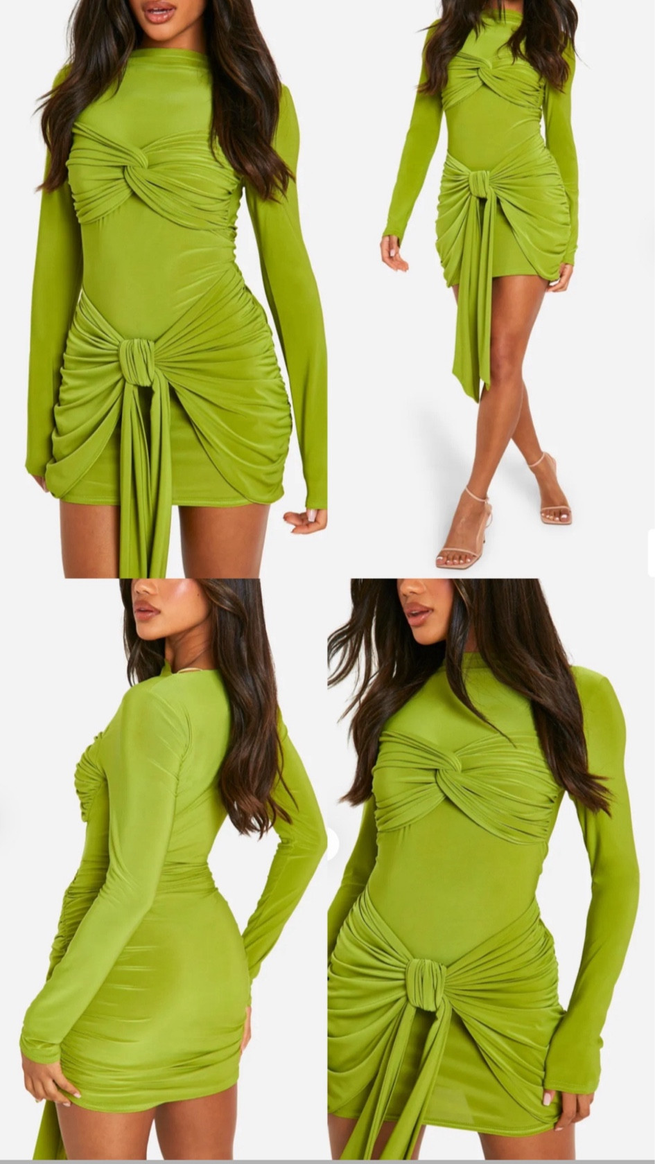Green bodycon dress. Ruched front detail, long sleeve, lime green. 
On sale! Under £25 at NastyGal. 
Going out party dress. Birthday, special occasion.

Affordable fashion.  Wardrobe staple. Timeless. Gift guide idea for her. Fun outfit, chic look, feminine fashion, trendy look.



#LTKuk #LTKautumn #FashionMonth