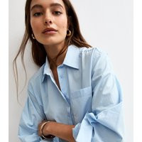 Women's Light Blue Poplin Curved Hem Shirt New Look | New Look (UK)
