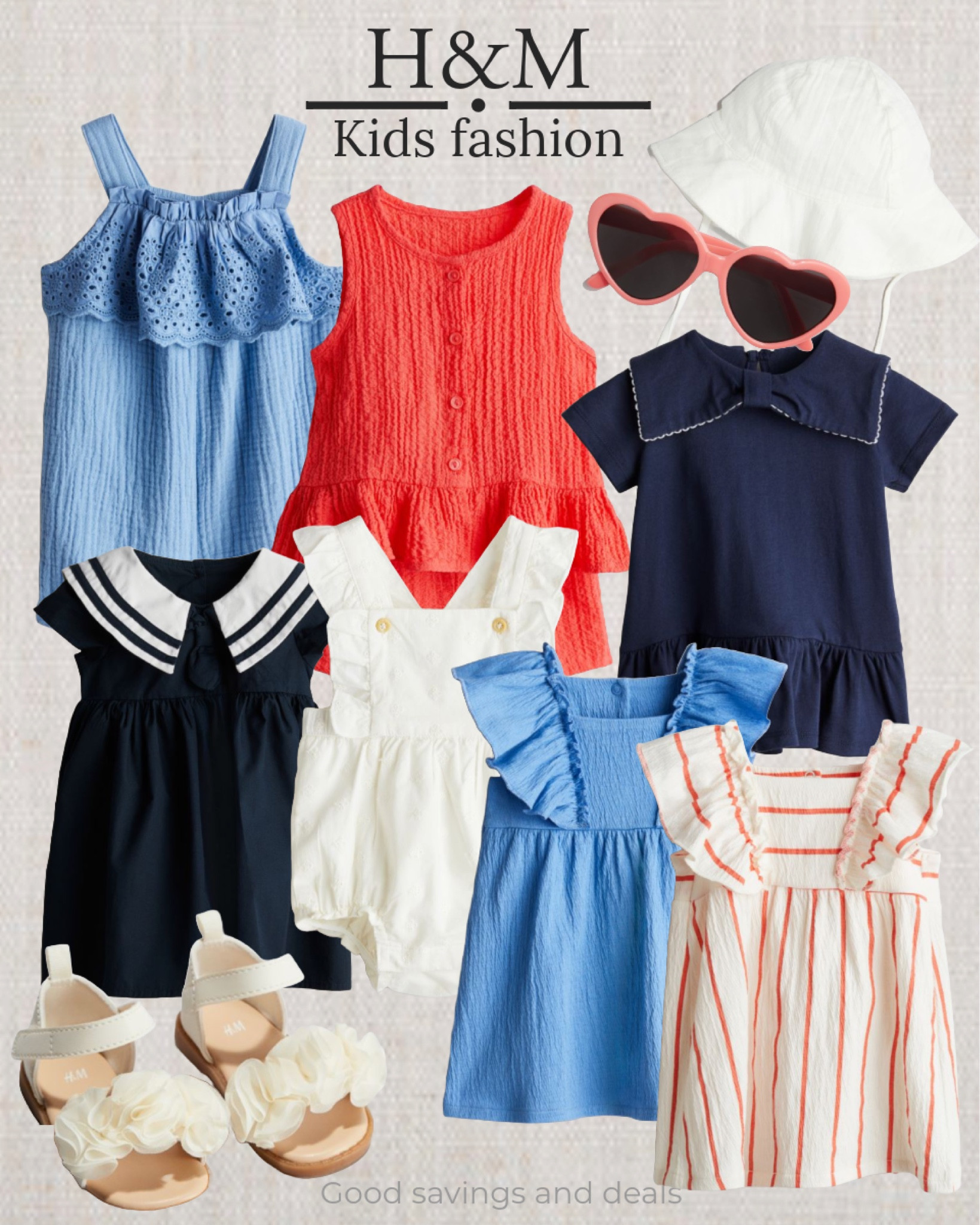 H&M summer fashion for kids, girls fashion, 4th of July outfits for baby and toddler girl, sailor dress, sandals.

#LTKKids #LTKBaby #LTKStyleTip