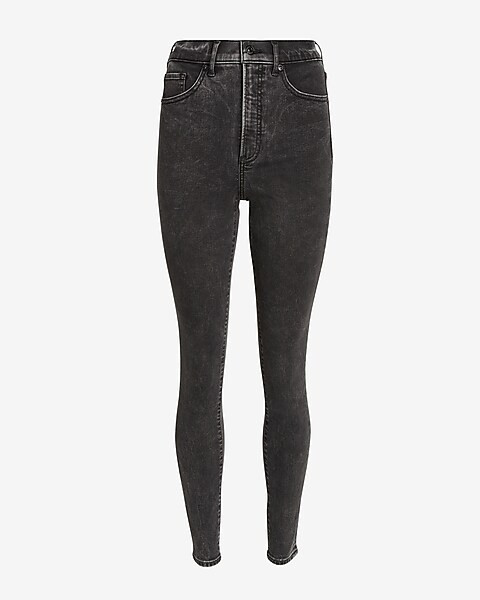 Super High Waisted Black Skinny Jeans | Express