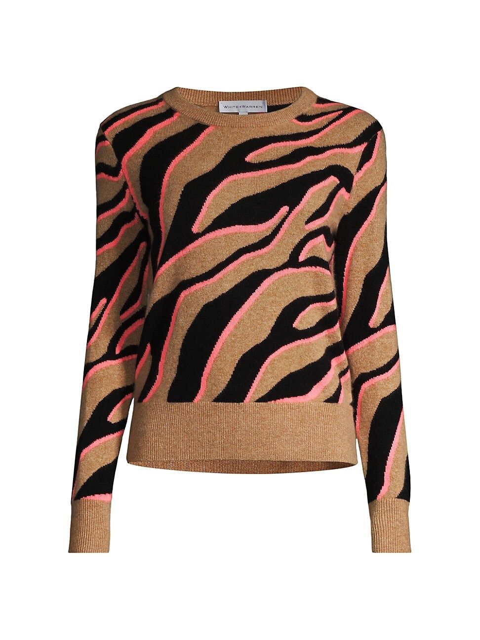 Cashmere Zebra-Print Sweater | Saks Fifth Avenue