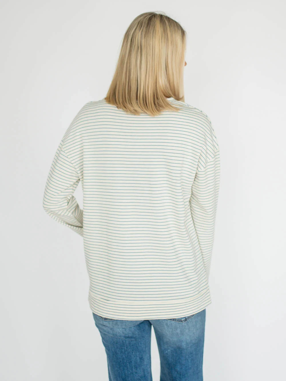 Venice Striped Long Sleeve Tall Tee - Light Blue | Amalli Talli