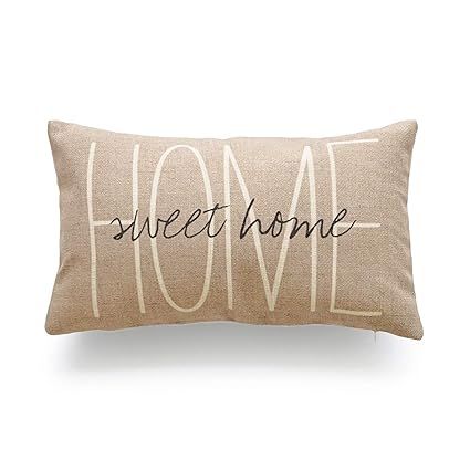 Hofdeco Lumbar Pillow Case Tan Grey His and Her Love Script HEAVY WEIGHT FABRIC Cushion Cover 12x... | Amazon (US)