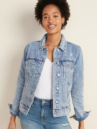 Distressed Jean Jacket for Women | Old Navy (CA)