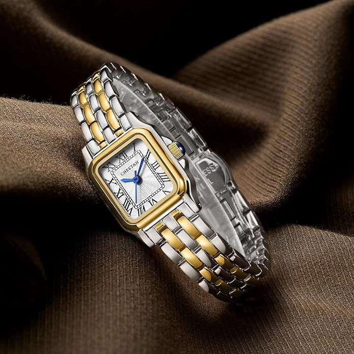 Gold Watches for Women with Small Vintage Bracelet, Rectangular Case Roman Dial | Amazon (US)