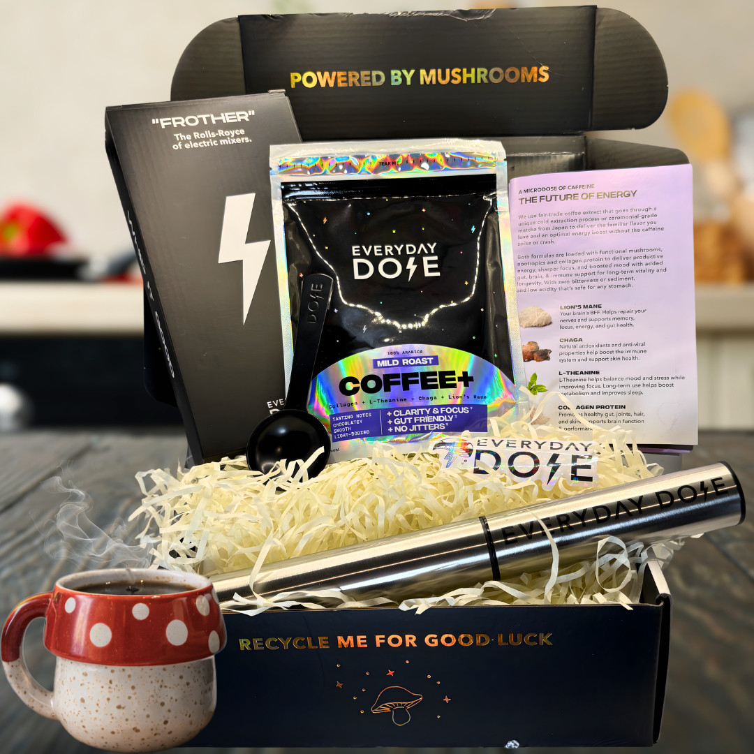 I thought I needed more caffeine.
I actually needed better caffeine.

I’m very selective about what I drink daily — and @everydaydose  made the cut.  

As someone who depends on steady focus (and as an ADHD girly), regular coffee was giving me spikes… then crashes… then that overstimulated, anxious feeling before noon.

Day 1 on @everydaydose 🍄 Coffee+ and the difference was noticeable:

✔ sustained, calm energy
✔ zero jitters
✔ no mid-day crash
✔ clear, locked-in focus
✔ gentle on my stomach (low acid is huge for me)

The formula is intentional:
• Arabica coffee for a smooth, balanced lift
• L-Theanine for calm, steady focus
• Lion’s Mane to support mental clarity
• Chaga for gut + immune support
• Collagen for skin, hair, nails + joints

It’s chocolatey, mild, and not bitter at all. I genuinely enjoy it on its own, but I personally add Coffee Mate French Vanilla because I like mine a little sweeter 🍦 The frother makes it feel like a full café moment at home (it's SO good!!)

It also comes with a cool perfect dose spoon, USB rechargeable (!!) frother, recipe booklet, and breathwork app access — so it feels like a full ritual upgrade, not just another bag of coffee.

☕️ And if you subscribe, they include free gifts and perks monthly, which makes it feel even more worth it long-term.

If your current coffee works against your focus instead of supporting it, it might be time to upgrade what’s in your cup. 🤎

📌 Wanna try it? Use my code: MELANIEFAGAN

#ad 

 

#LTKdayinmylife #LTKmorningroutine #LTKselfcare