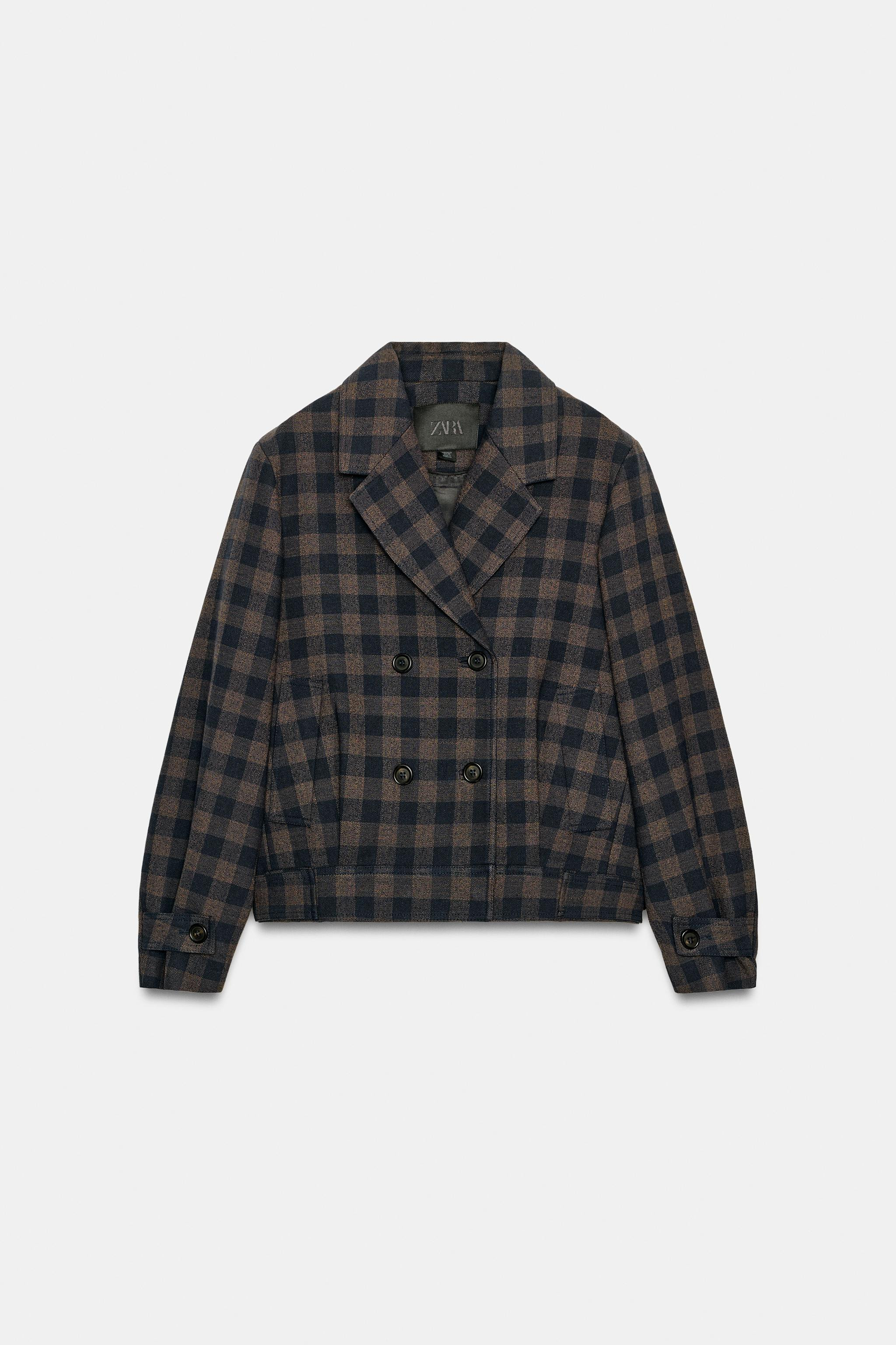 PLAID DOUBLE-BREASTED JACKET ZW COLLECTION | Zara US